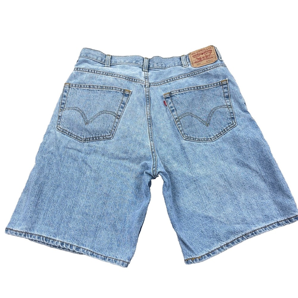 Vintage Levis 550 Shorts Men 38 Relaxed Loose Fit Blue Jean Jorts Baggy Y2K A20*